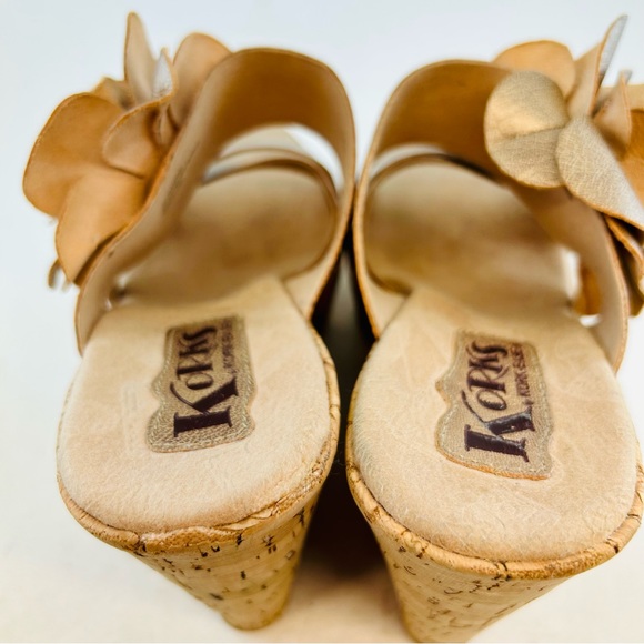 Korks Kork-Ease Metallic Rose Gold Leather Holly Platform Wedges, size 9 40.5 - Picture 7 of 13